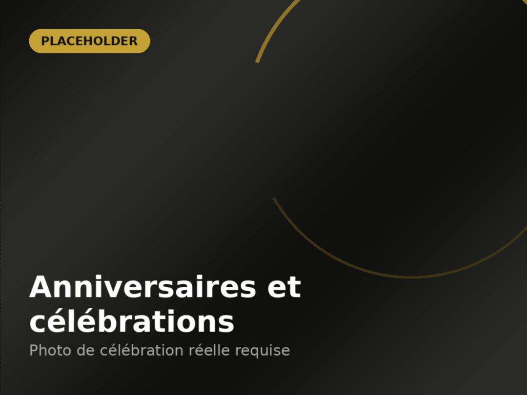 Anniversaires et célébrations — image temporaire en attente d’une photo réelle approuvée