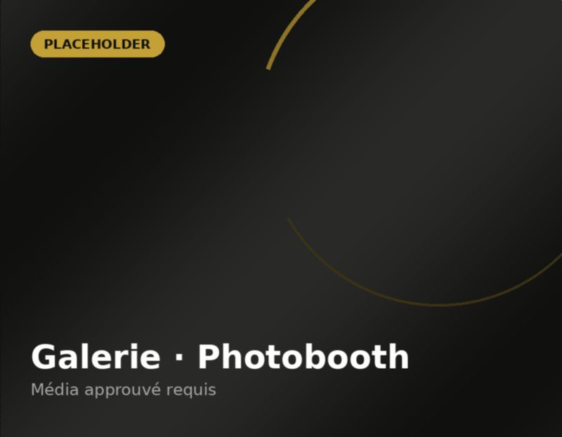 Photobooth en fête privée — image temporaire en attente d’une photo approuvée