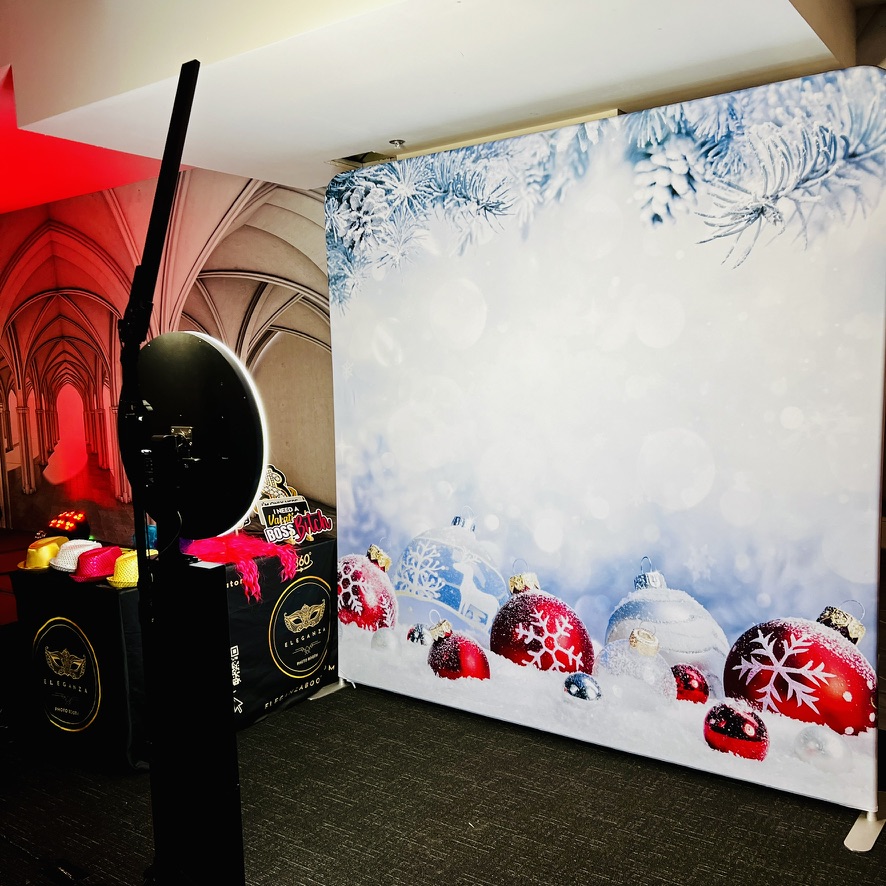 Installation Photobooth avec décor de Noël